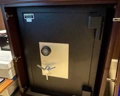 Amvault fireproof safe. 36" x 42" enclosed in custom wood cabinet so it looks like a piece of furniture in your office. Text now for viewing appointment 936-230-1181