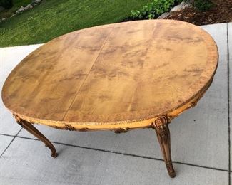 Romweber Louis XV Oval table.  All the way closed.
