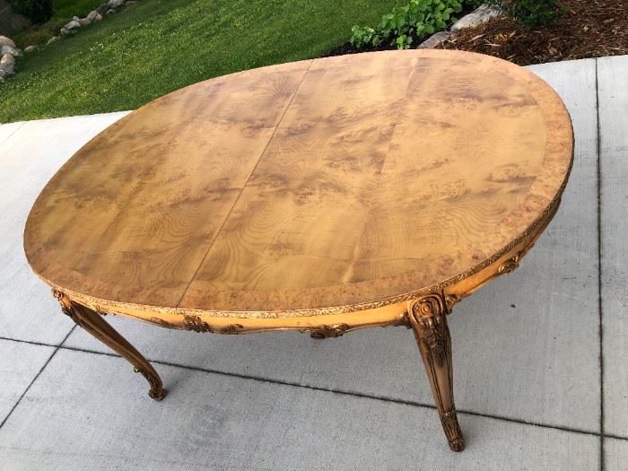 Romweber Louis XV Oval table.  All the way closed.