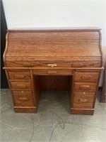 Oak Rolltop Desk W/ Key