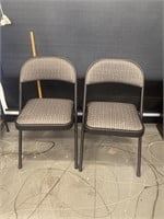 Two Samsonite Patterned Folding Chairs