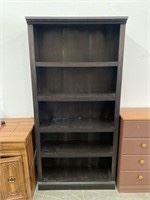 Dark Four Shelf Adjustable Bookcase 