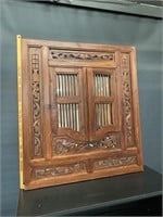 Heavily Carved Decorative Mirror W/ Shutters 