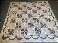Vintage Handmade Floral Quilt
