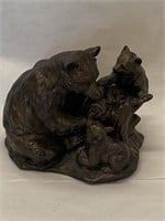 Bear & Cubs Chalk Bronze Figurine 