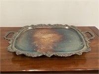 Vintage Towle Silver Plate Footed Ornate Tray 