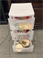 3 Drawer Rolling Cart W/ Sewing Supplies Thread +++