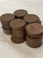 100 1950's & 60's Large Cent Copper Coins