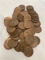 100 1950's & 1960's Large Cent Copper Coins 