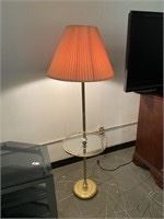 Brass & Glass Round Tray Floor Lamp