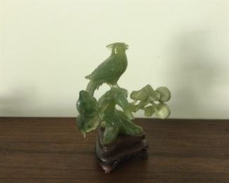 Green jade carved bird of prey