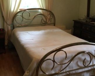 Brass finish headboard, footboard, and frame (full/ double size)
