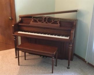 Kohler & Campbell walnut console piano