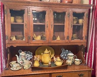Tell City Hard Maple Young Republic  Buffet Hutch Cabinet