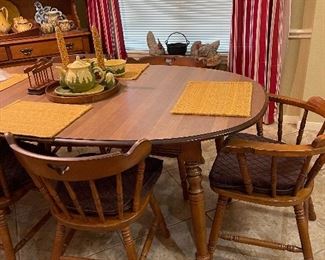 Tell City Hard Maple Table with two leaves and 6 Chairs