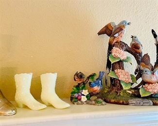 Andrea Sadek Bird Figurines, Glass Shoes