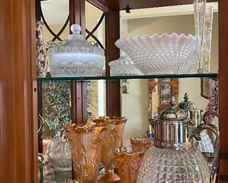 frnton Moonstone Glass Bowl & Covered Dish Opalescent 