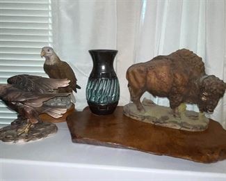 Buffalo and Eagle Figurines Andrea Sadek
