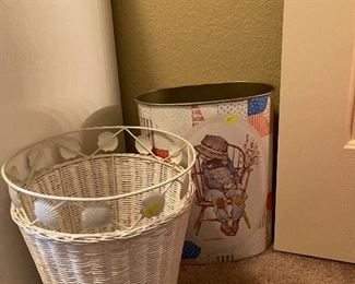 Holly Hobbie Trash Can & Sea Shell
themed Wicker Trash Can