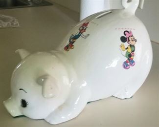 Piggy Bank with Disney decals 