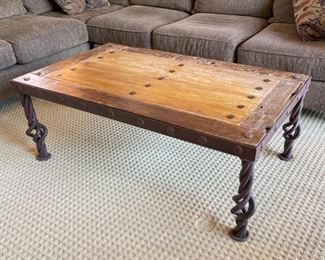 Hand Made Rustic Mexican  Coffee Table	17x27.5x14in	HxWxD
