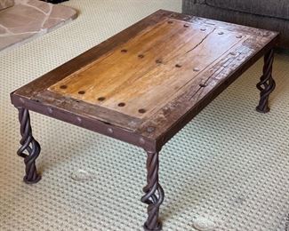 Hand Made Rustic Mexican  Coffee Table	17x27.5x14in	HxWxD

