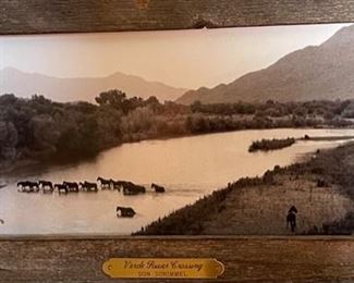 *Signed* Don Schimmel Verde River Crossing  Framed Photo Art Barn Wood Frame	9.5  x 17.5in	
