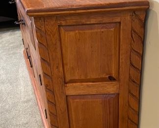 Hand Carved Rustic Mexico Console Cabinet	32 x 72 x 18	HxWxD
