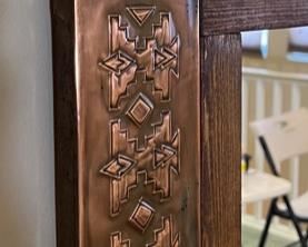 Rustic Hammered Copper Mirror 24 x 45