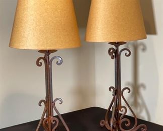 2pc Rustic Wrought Iron Lamps PAIR	31 x 14 x 9	
