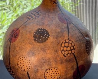 Hand Painted Gourd	11 inches high by 11 inches diameter	
