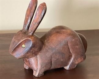 Rustic Carved wood Rabbit/Bunny	6.5 x 3 x 7	HxWxD
