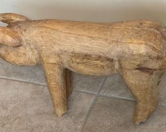 Rustic Carved Wood Pig	10 x 21x6in	
