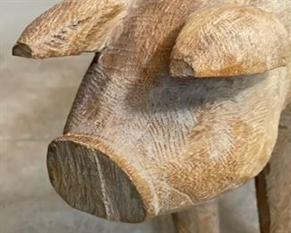 Rustic Carved Wood Pig	10 x 21x6in	
