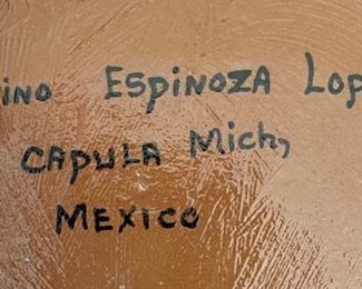 Hand Painted Ceramic Platter Avelina Espinoza Lopez Capula Mich, Mexico	16.5in Diameter	
