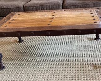 Hand Made Rustic Mexican  Coffee Table	17x27.5x14in	HxWxD
