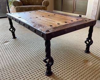 Hand Made Rustic Mexican  Coffee Table	17x27.5x14in	HxWxD
