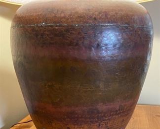 Lg Hammered Copper Rustic Lamp	35 x 25” diameter	