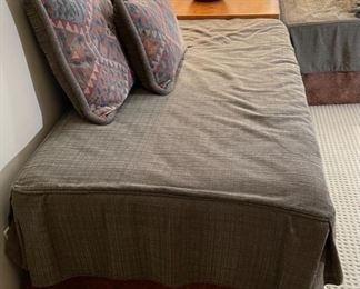 #1 Full Bed w/ covers & Pillows as shown	24x40x75in	HxWxD
