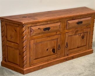 Hand Carved Rustic Mexico Console Cabinet	32 x 72 x 18	HxWxD
