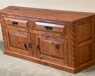 Hand Carved Rustic Mexico Console Cabinet	32 x 72 x 18	HxWxD
