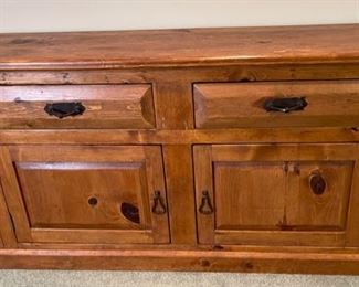 Hand Carved Rustic Mexico Console Cabinet	32 x 72 x 18	HxWxD
