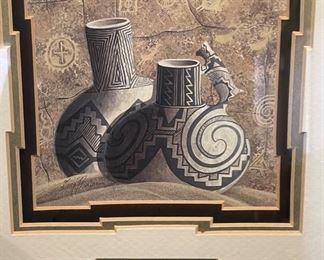 3pc Greg Anderson Pottery Art Southwest Framed Pottery Shard	10.5 x 8.5	

