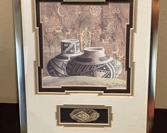 3pc Greg Anderson Pottery Art Southwest Framed Pottery Shard	10.5 x 8.5	
