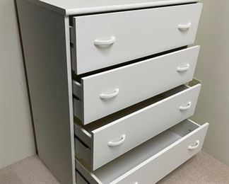 White 4 Drawer Dresser	35 x 29.5 x 15.5	HxWxD
