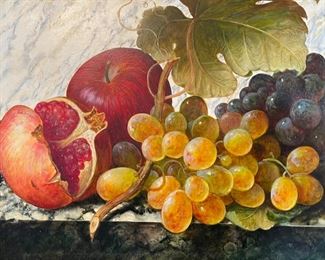 Victor Del Castillo Fruit Painting Still Life	36 x 36 x 2	HxWxD
