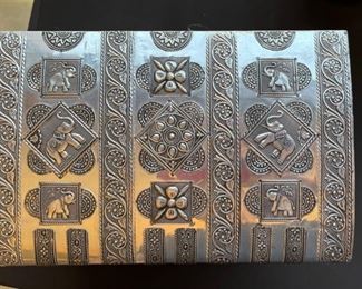 Hammered Tin Jewelry Chest Box	10 x 13 x 9	HxWxD
