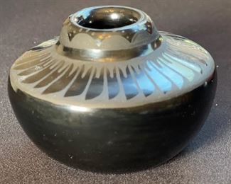 Ramona Tapia Santa Clara Pottery	2 inches high by 3 inches diameter	
