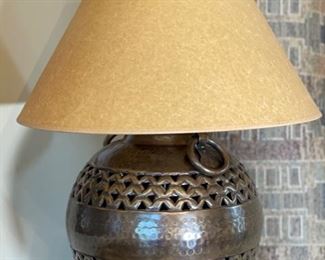Frederick Cooper Patinated Metal lamp	28x19in Diam	
