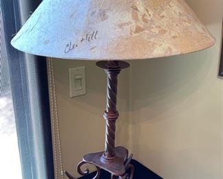 Signed Rustic Lamp	35in H x 22in Daimeter	
